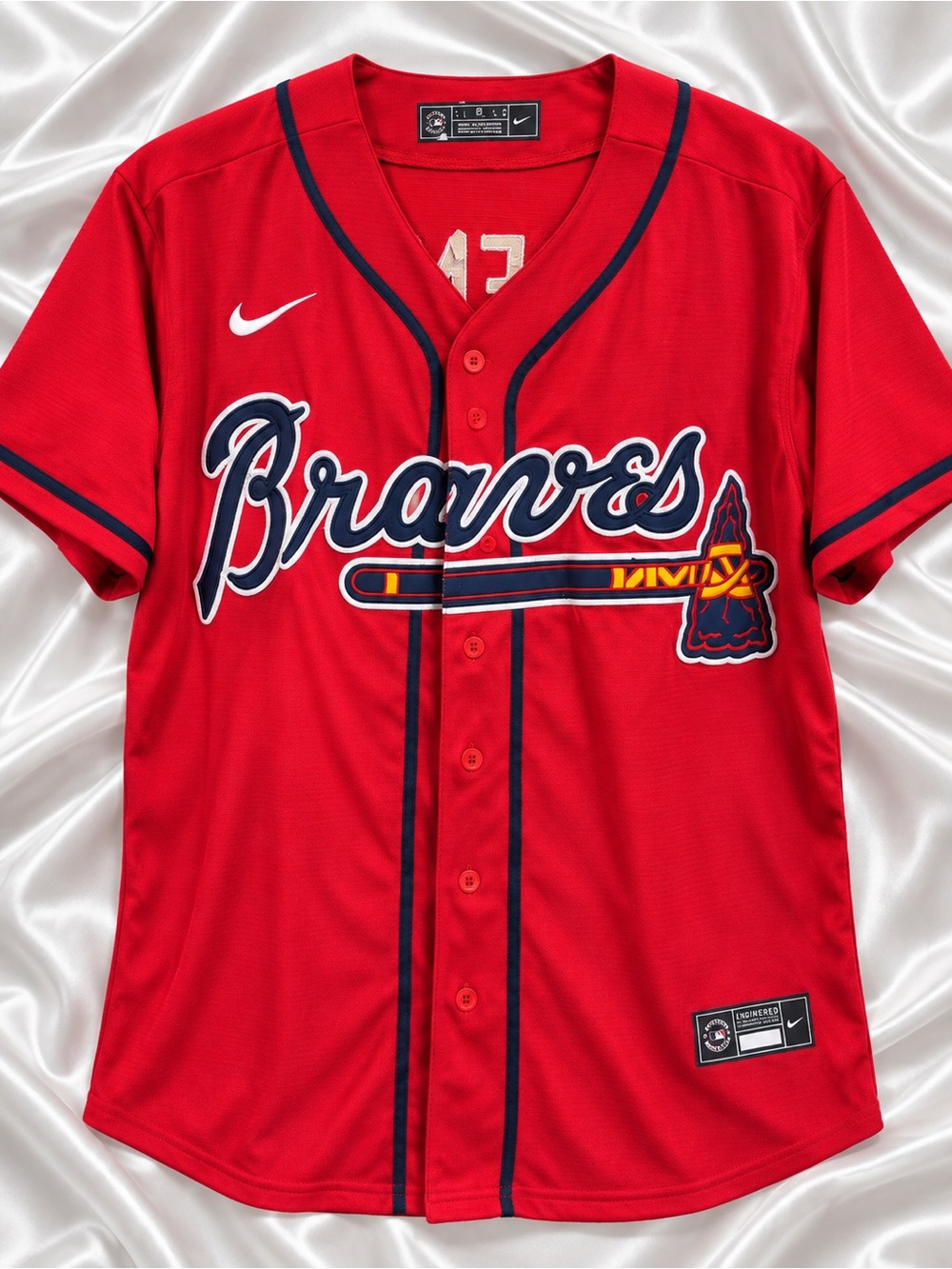 Nike Kids Atlanta Braves Red Jersey with Navy Trim